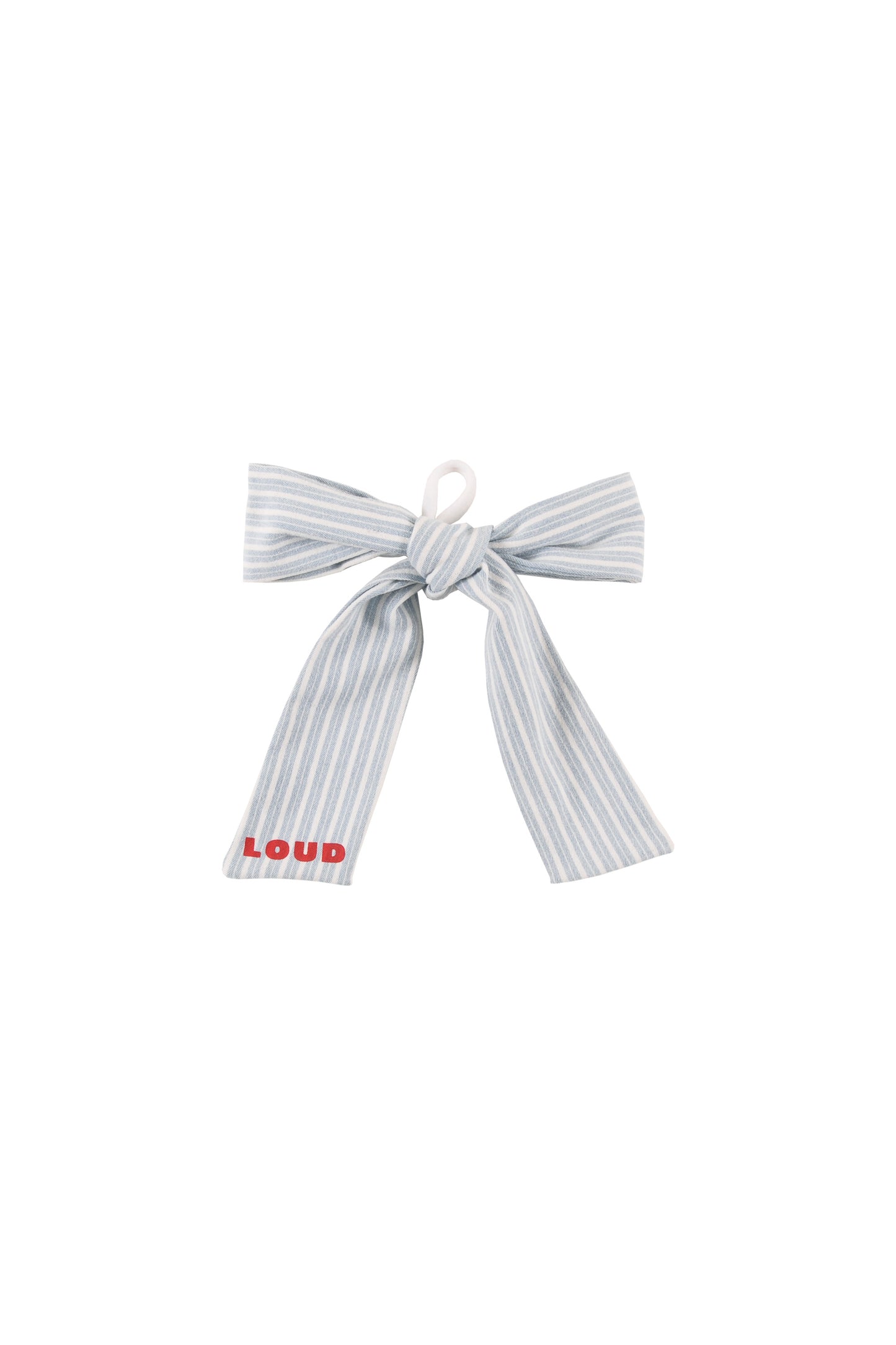 LOUD MID BLUE STRIPE OVERSIZED BOW