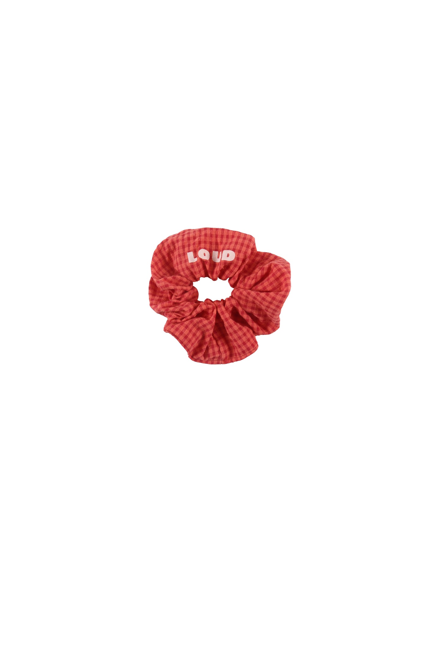LOUD RED CHECKED SCRUNCHIE