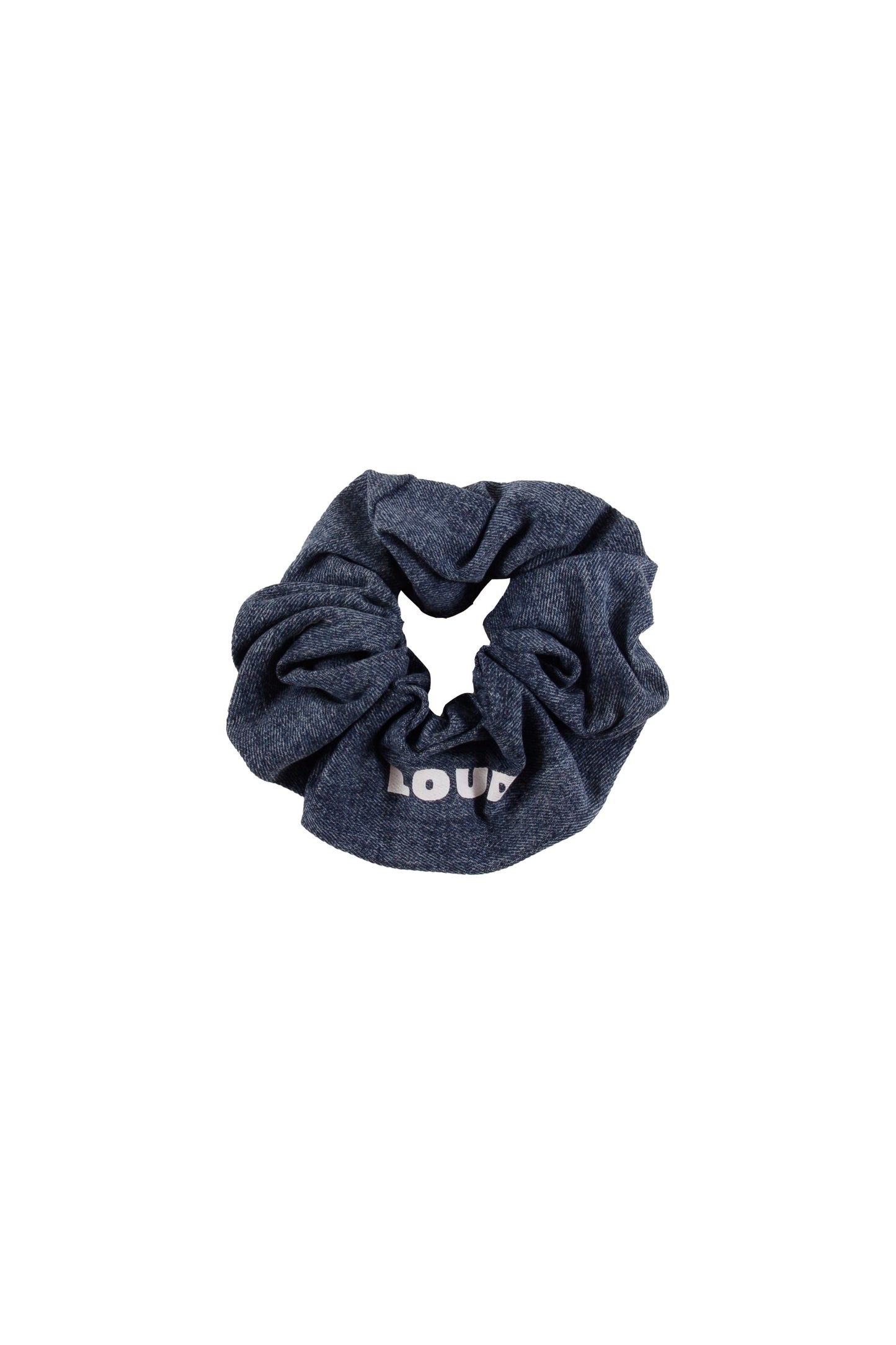 LOUD MID BLUE DENIM WASH SCRUNCHY