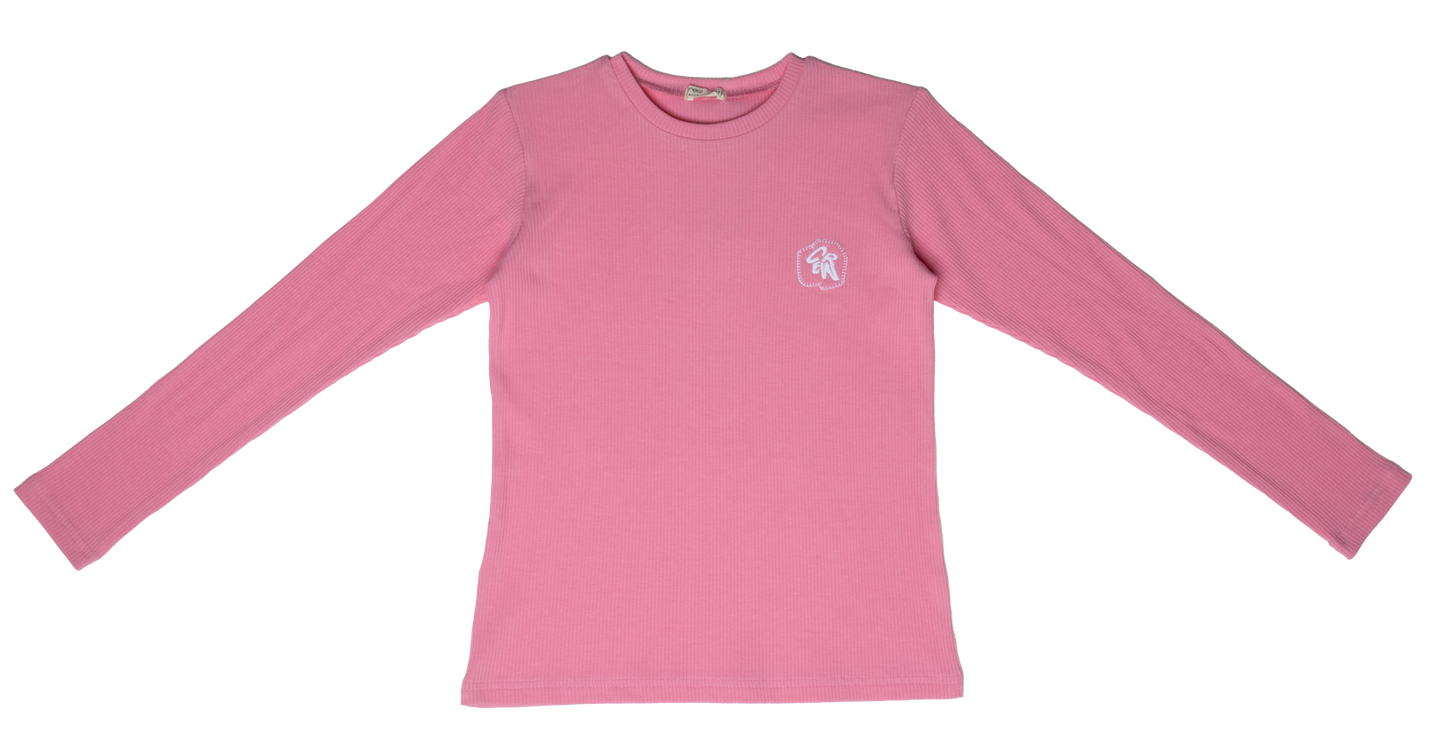 CREW KIDS PINK RIBBED T-SHIRT