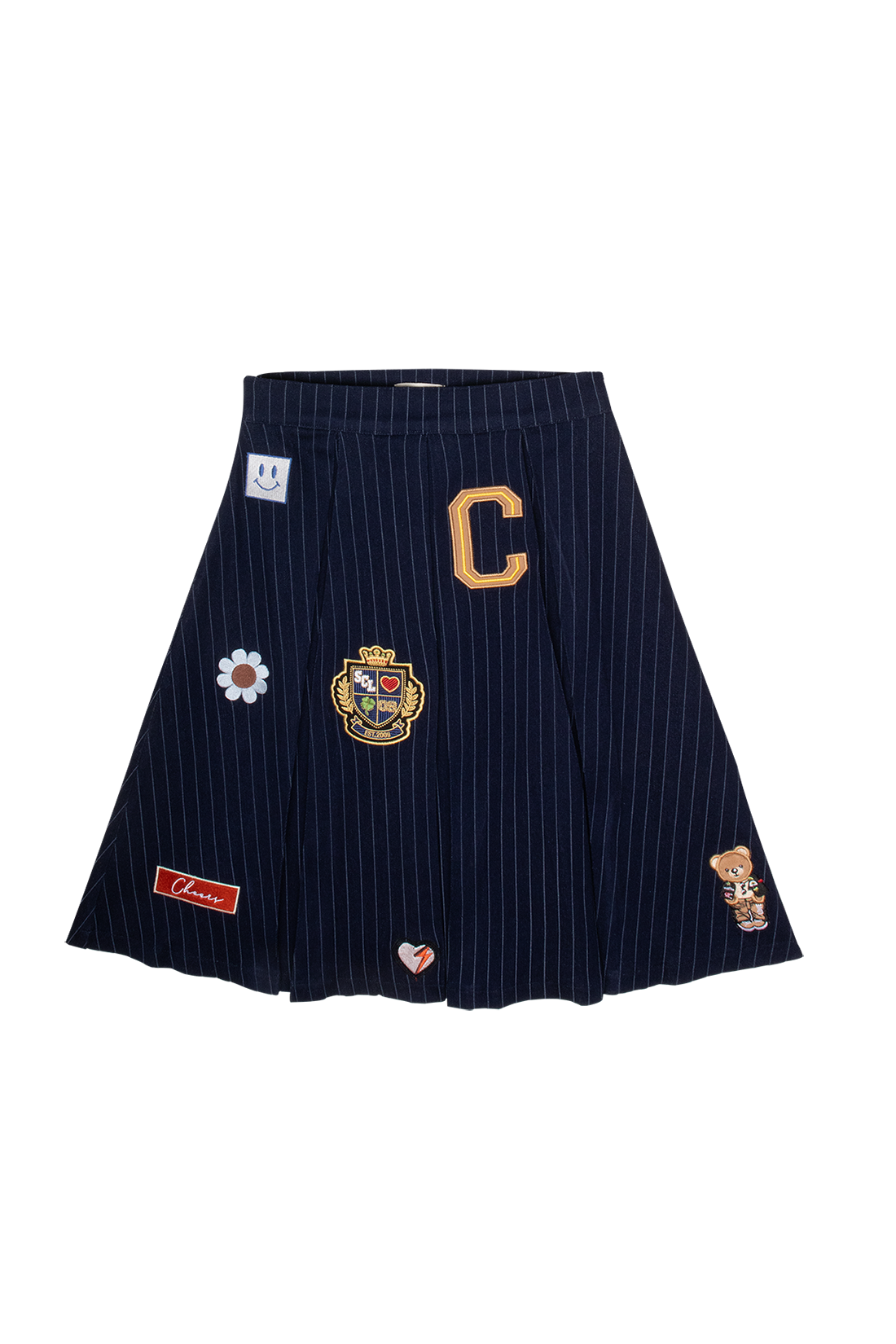 CREW KIDS NAVY SCATTER EMBROIDERED SKIRT