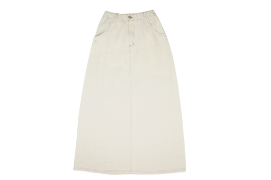 CREW KIDS BEIGE DENIM MIDI SKIRT