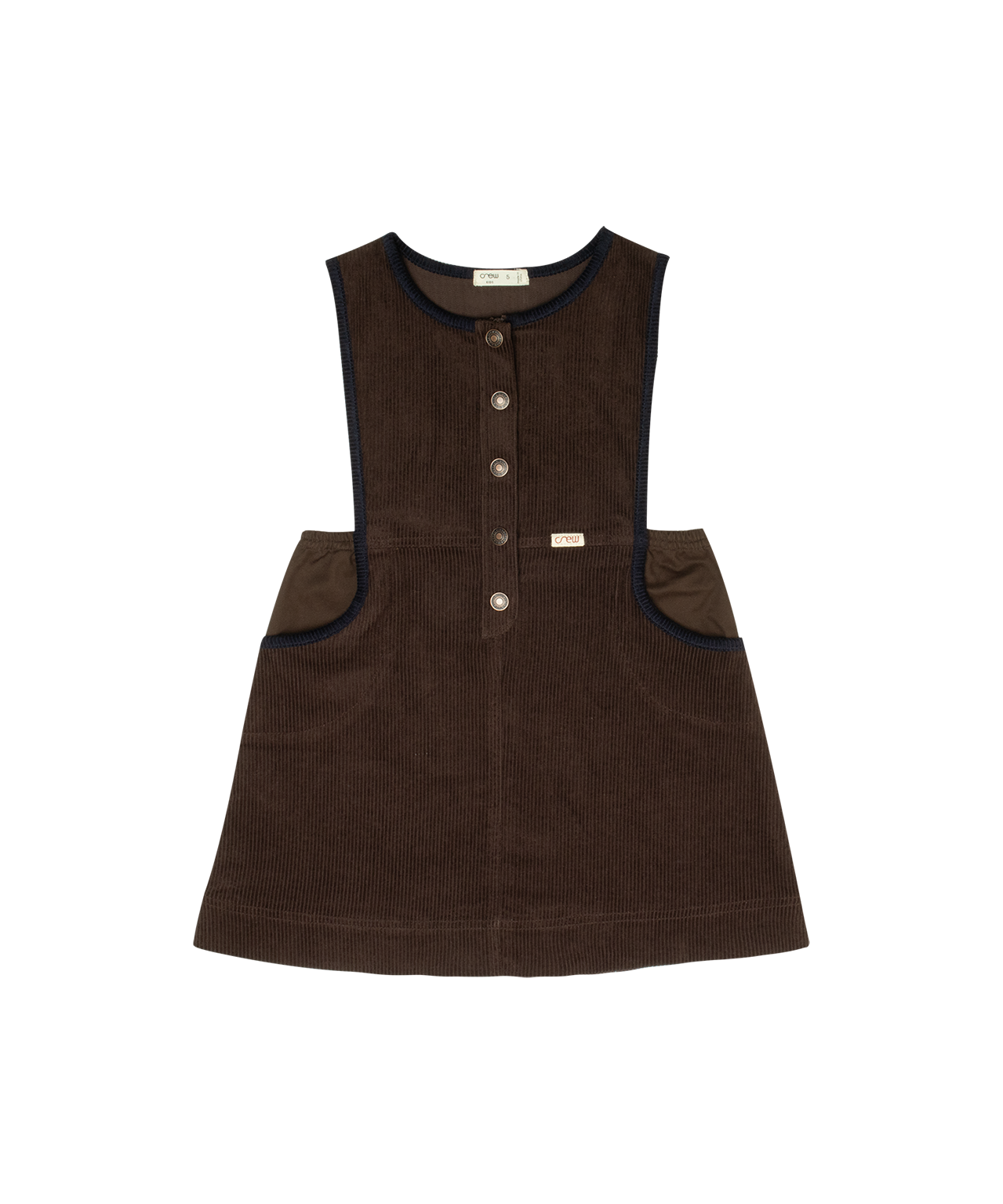 CREW KIDS BROWN CORDUROY PINAFORE POCKET DRESS