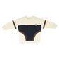 CREW KIDS IVORY/BROWN COLORBLOCK SWEATSHIRT