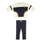 CREW KIDS IVORY/BROWN COLORBLOCK SWEATSHIRT SET