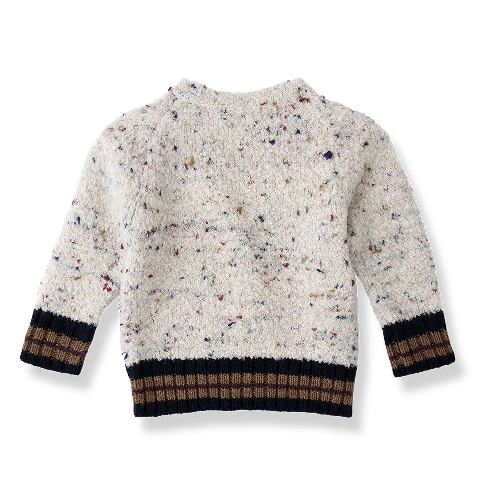 1+ IN THE FAMILY ECRU SPECKLED SWEATER