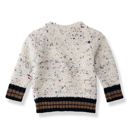 1+ IN THE FAMILY ECRU SPECKLED SWEATER