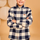 A076 NAVY PLAID COLLAR SHIRT