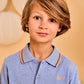 A076 HEATHER BLUE POLO SHIRT