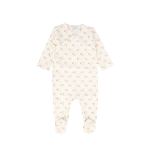 BEBE ORGANIC SOFT PINK FLORAL WRAP FOOTIE