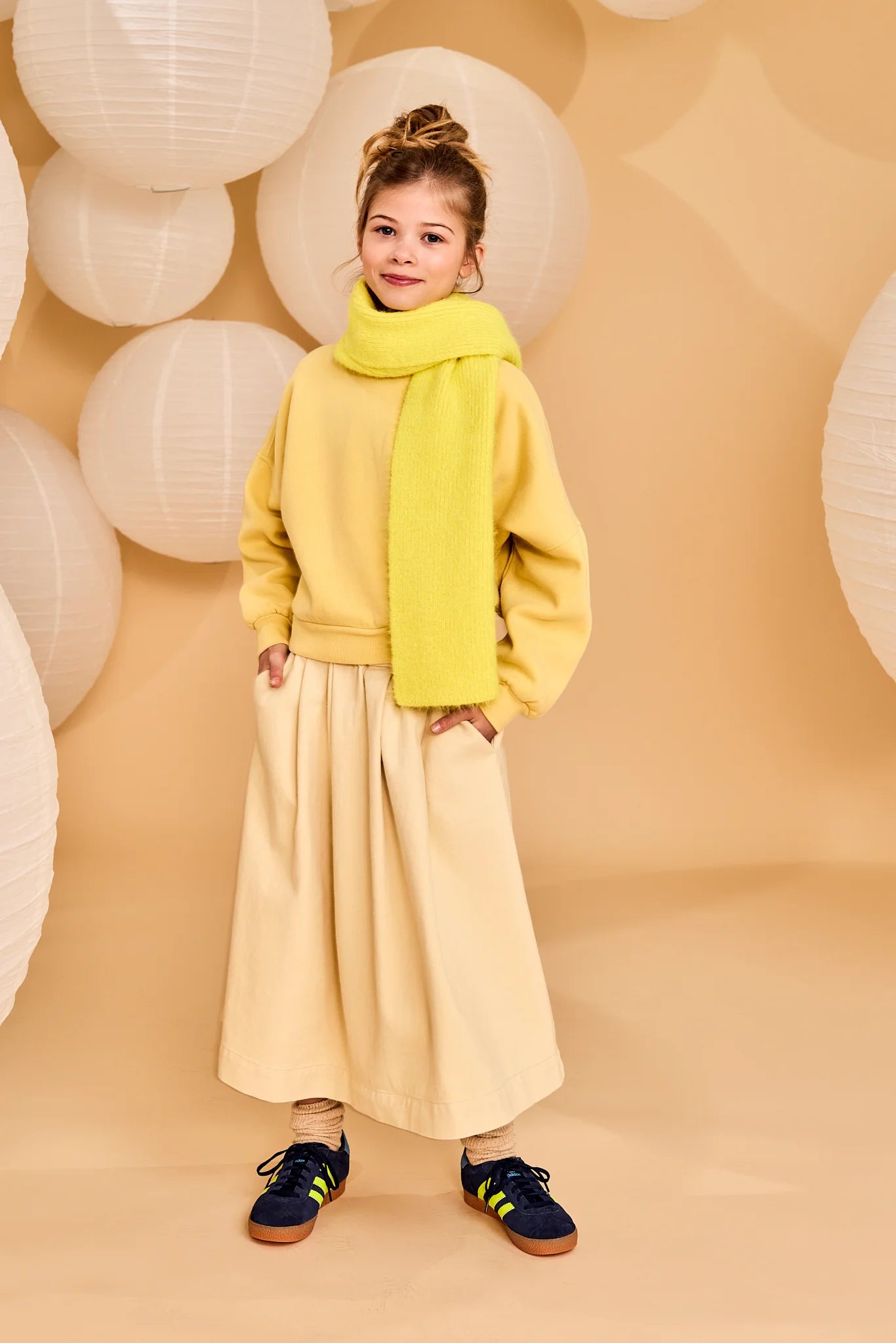 A076 BEIGE MIDI SKIRT