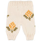 PIUPIUCHICK ECRU FLOWER PRINT KNIT PANTS