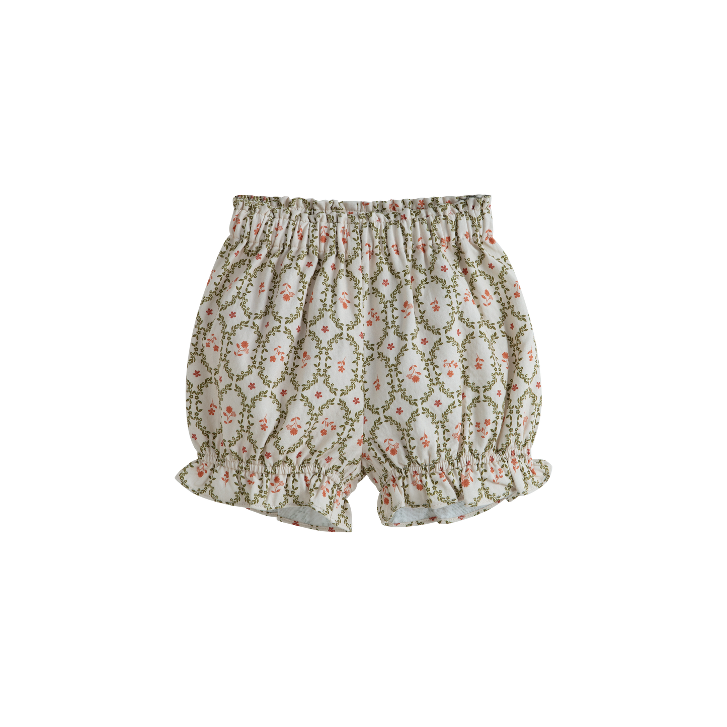 CERA UNA VOLTA CREAM/GREEN WREATH FLORAL BLOOMERS