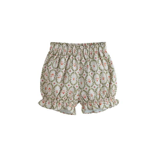 CERA UNA VOLTA CREAM/GREEN WREATH FLORAL BLOOMERS