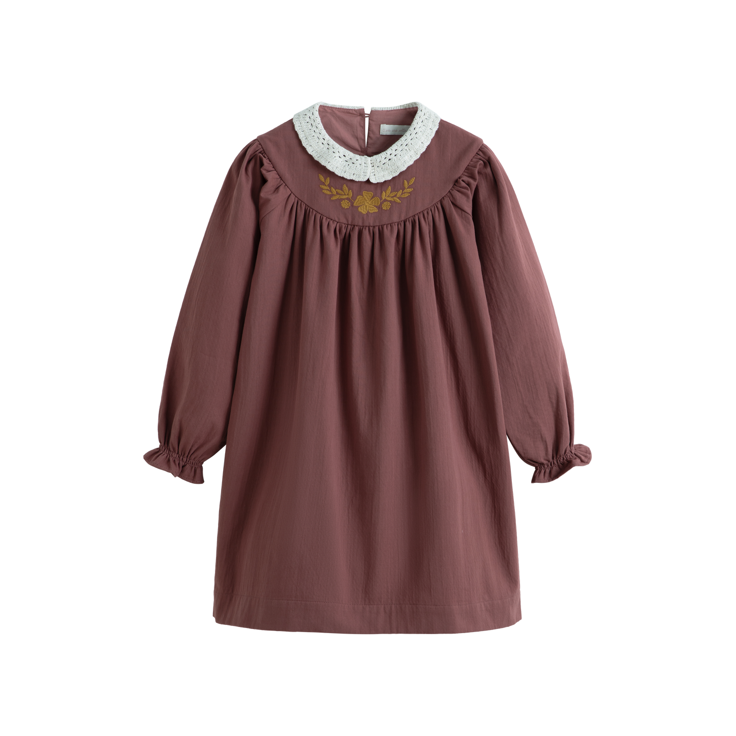 CERA UNA VOLTA PURPLE EMBROIDERED LACE COLLAR DRESS