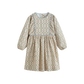 CERA UNA VOLTA CREAM/GREEN WREATH FLORAL DRESS