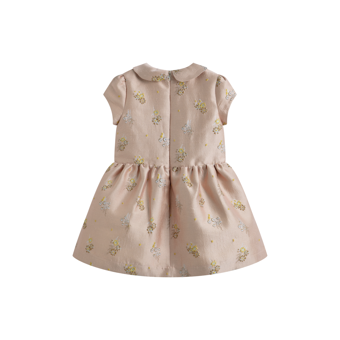 CERA UNA VOLTA DUSTY PINK BROCADE FLORAL CLUSTER DRESS