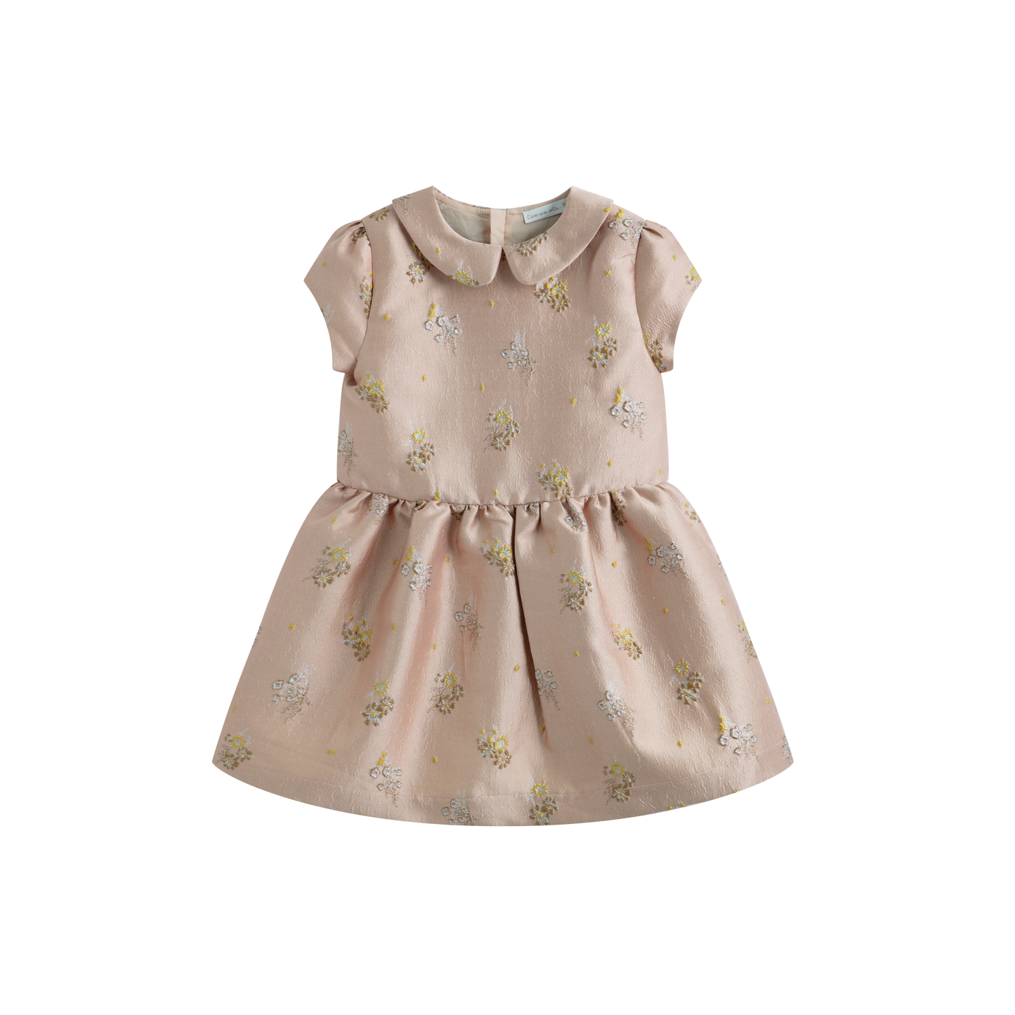 CERA UNA VOLTA DUSTY PINK BROCADE FLORAL CLUSTER DRESS