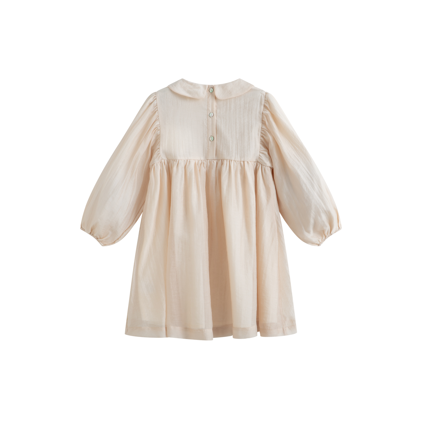 CERA UNA VOLTA PALE PINK EMBROIDERED SMOCK COLLAR DRESS
