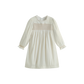 CERA UNA VOLTA CREAM VELVET SHIMMER SMOCK DRESS