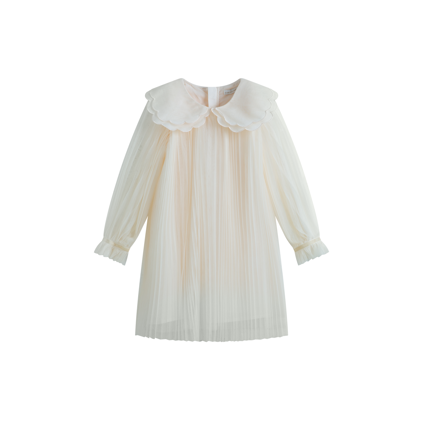 CERA UNA VOLTA CREAM PURITAN COLLAR TULLE DRESS