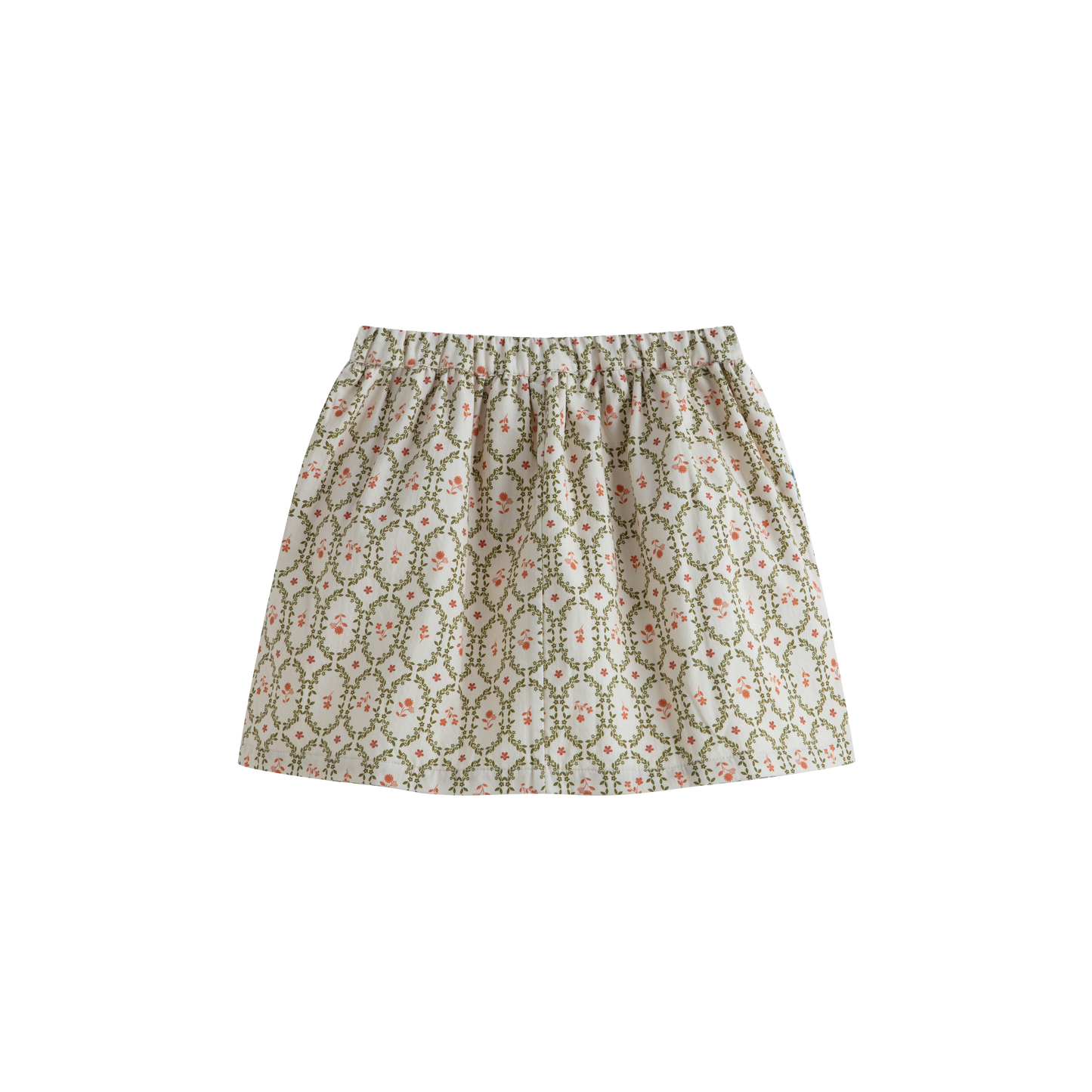 CERA UNA VOLTA CREAM/GREEN WREATH FLORAL SKIRT