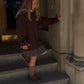 LE ENFANT BURGUNDY EMBROIDERED CHERRY BOW [FINAL SALE]