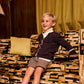 LE BOURDON OLIVE HOUNDSTOOTH WOOL CUFFED SHORTS
