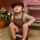LE BOURDON OLIVE HOUNDSTOOTH WOOL OVERALLS