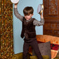 LE BOURDON BROWN SOLID FITTED PANTS