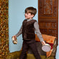 LE BOURDON BROWN QUILTED CORDUROY VEST