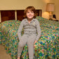 LE BOURDON NAVY/WHITE RIBBED STRIPE GRANDPA PAJAMAS