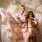 FRANCESCA GUILIANO PINK FLORAL ORGANZA PUFF SS DRESS