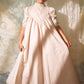 FRANCESCA GUILIANO PINK TAFFETA LACE V DESIGN GOWN