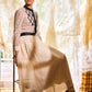 FRANCESCA GUILIANO CREAM/BLACK PLEATED TULLE TIER SKIRT