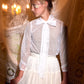 FRANCESCA GUILIANO CREAM PLEATED TULLE TIER SKIRT