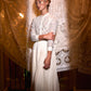 FRANCESCA GUILIANO IVORY LATTICE TULLE BLOUSE