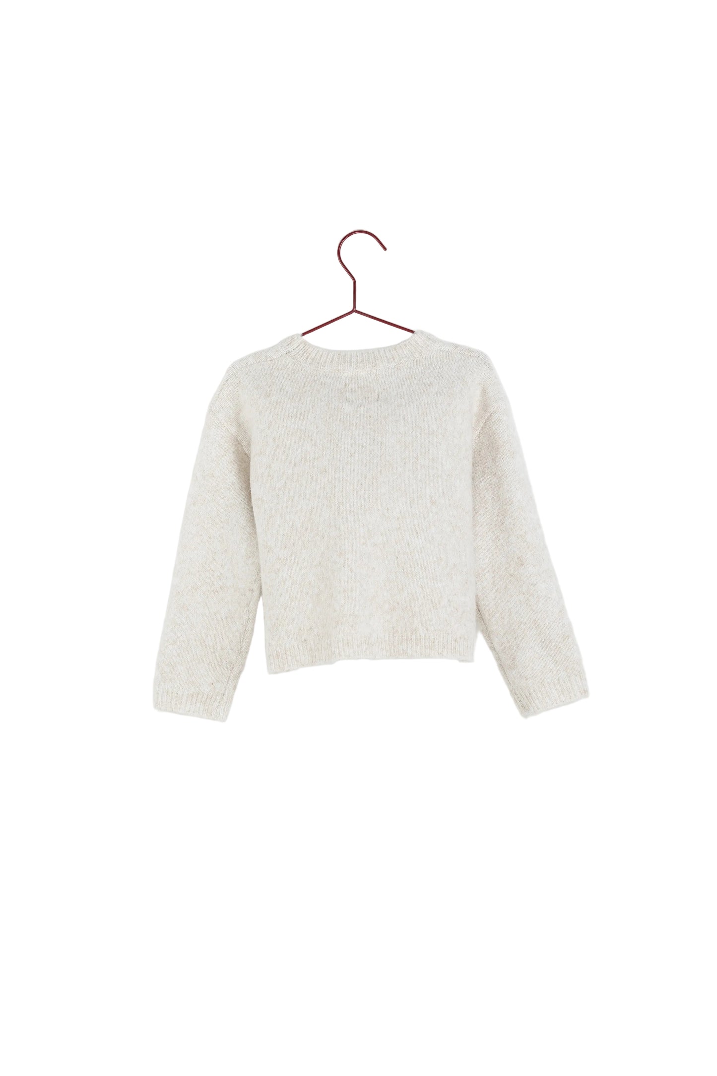 PLEASE MOM IVORY APPLE PRINT KNIT SWEATER