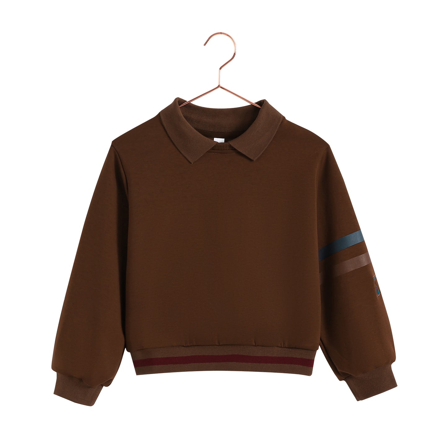 RETRO KID CHESTNUT SCUBA COLLAR SWEATSHIRT
