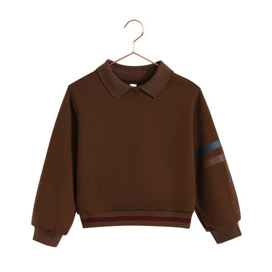 RETRO KID CHESTNUT SCUBA COLLAR SWEATSHIRT