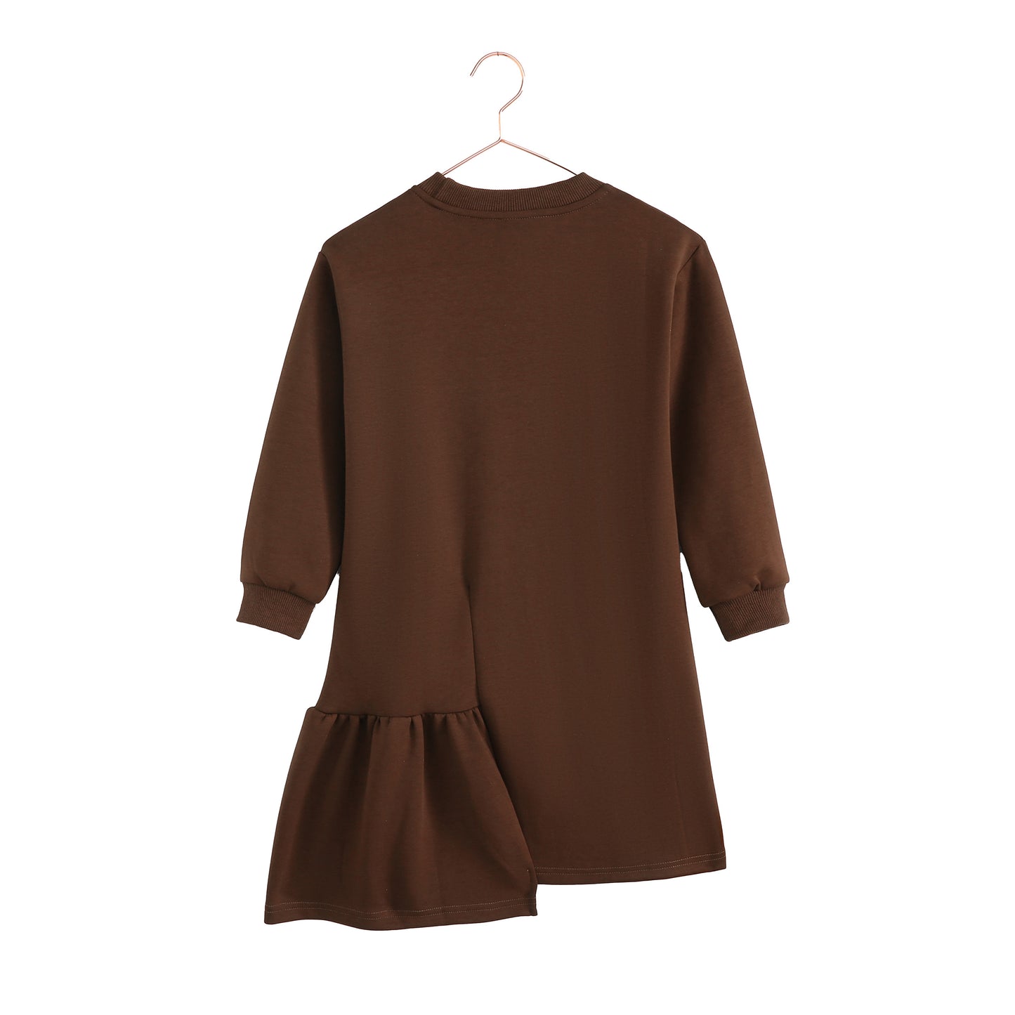 RETRO KID CHESTNUT SCUBA RUFFLE DRESS
