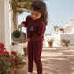 RETRO KID CHESTNUT SCUBA GIRL SWEATSHIRT SET