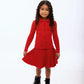 RETRO KID RED CABLE KNIT COLLAR SWEATER SET