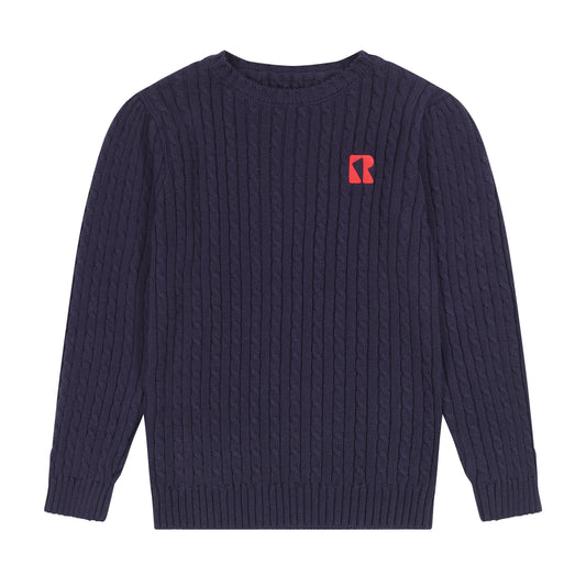 RETRO KID NAVY/RED RIBBED KNIT SWEATER