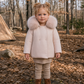 SCOTCH BONNET PINK FUR TRIM DOUBLE BREASTED PUFFER COAT