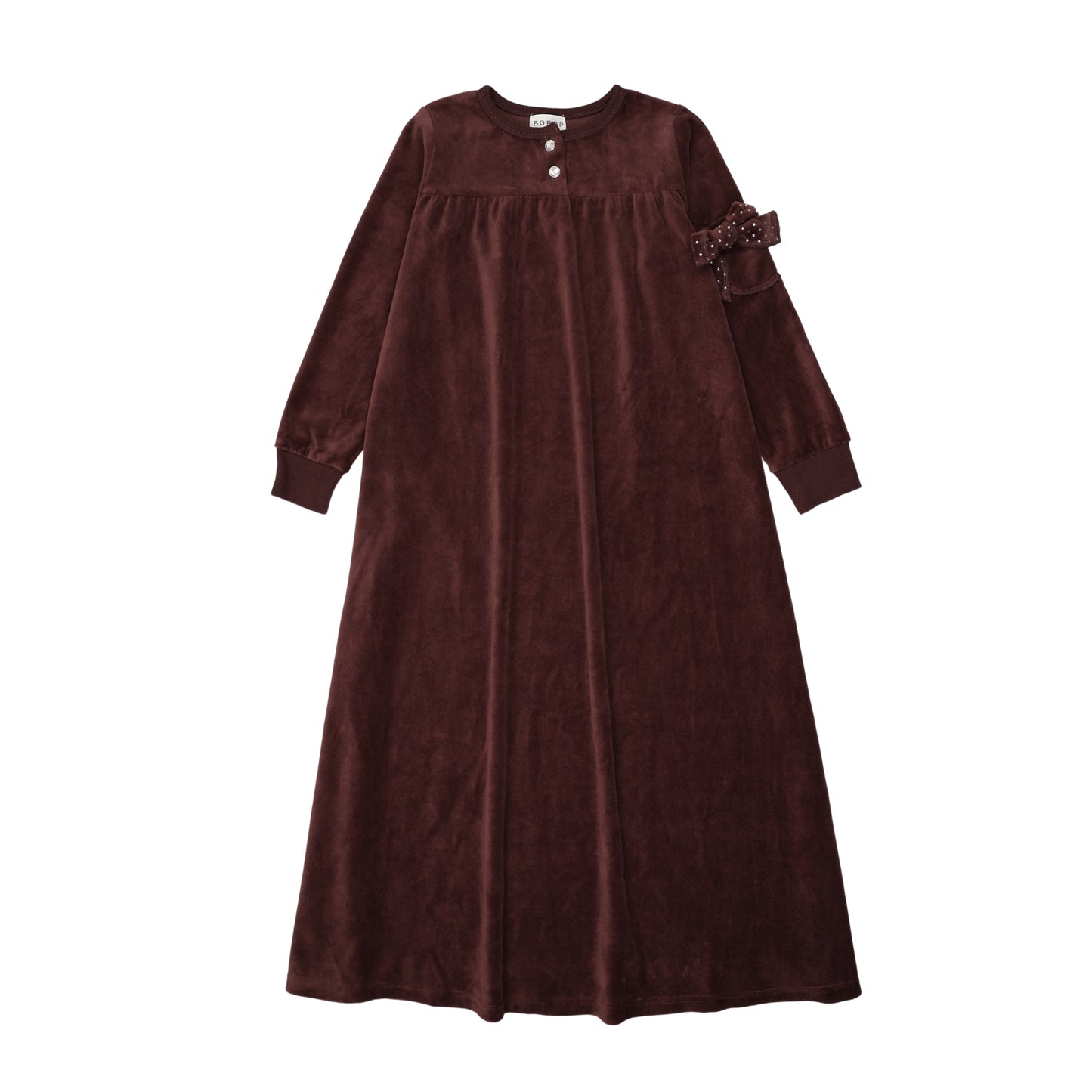 BOPOP BURGUNDY RHINESTONE STUDDED BOW MAXI DRESS