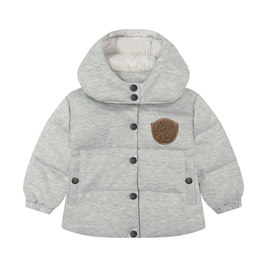 DENALI HEATHER GREY EMBLEM PATCH COAT