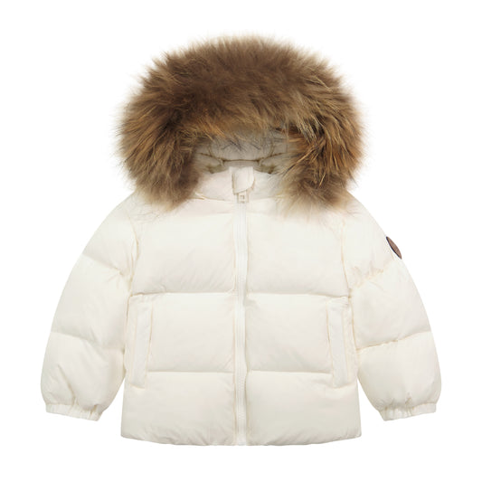 DENALI WINTER WHITE FUR TRIM PUFFER COAT