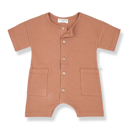 1 + IN THE FAMILY APRICOT POCKET ROMPER