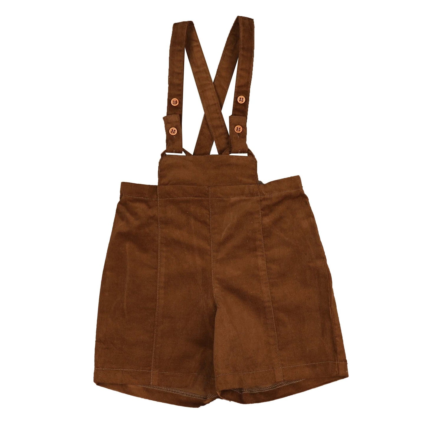 BELATI BROWN CORDUROY SUSPENDER SHORTS